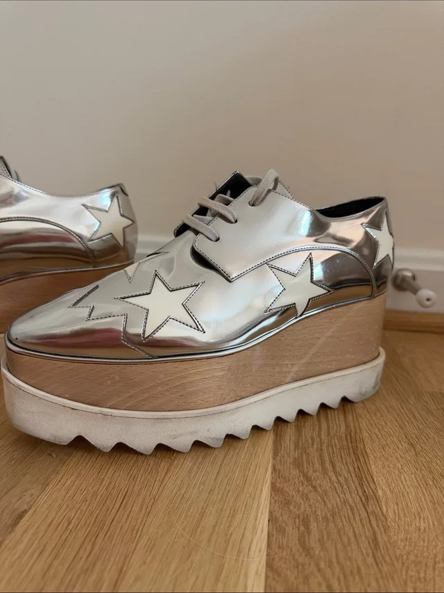 Stella McCartney Elyse Platforms in silver|gray|white Leather from Poshmark