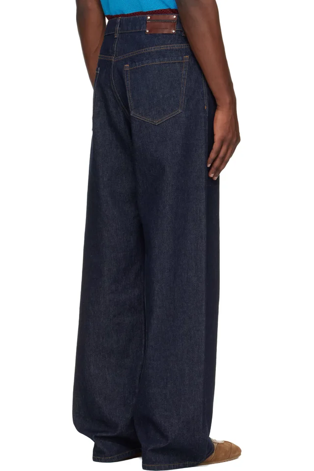 Dries Van Noten Blue Straight Leg Jeans, photo 3 of 4 from SSENSE