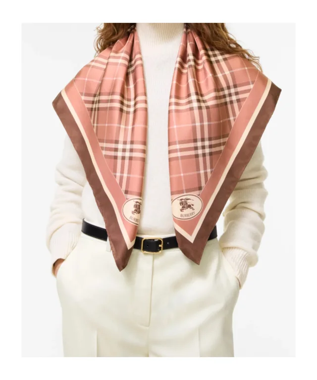 Burberry Check Knight stamp silk scarf, photo 3 of 5 from SENSER