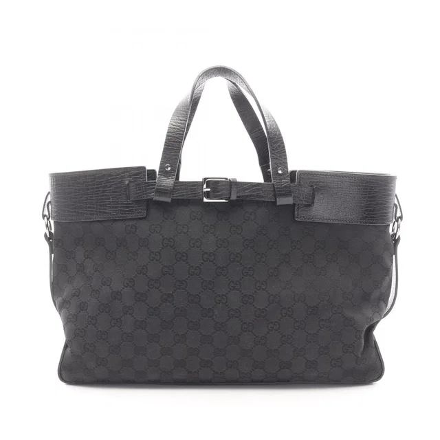Gucci Tote GG Canvas Black in Black Canvas from The Reluxe