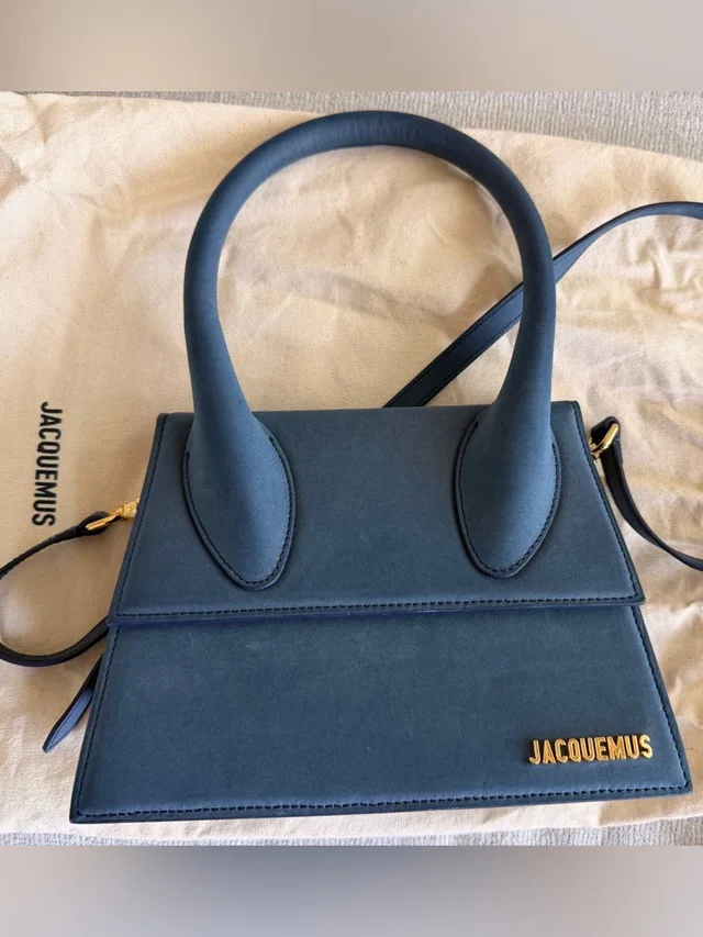 Jacquemus Navy Blue Le Chiquito Top-Handle Mini Bag in blue Leather from Poshmark