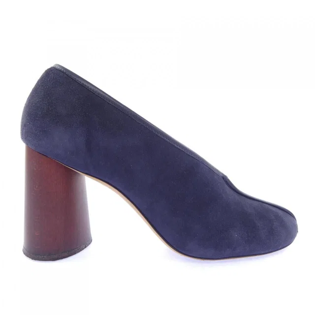 Celine Pumps Heel Navy in Navy from The Reluxe