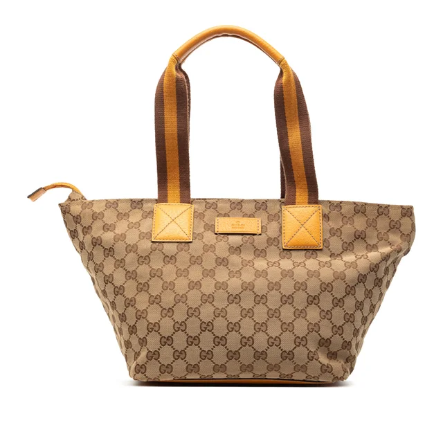 Beige Gucci GG Canvas Web Tote in Beige Canvas from Designer Revival, photo 1 of 1