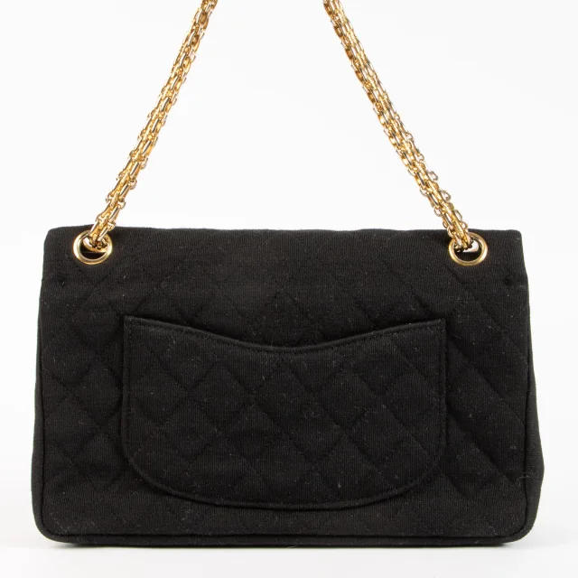 Chanel 1960s Black Jersey Medium 2.55 Bag in Black from Labellov, photo 3 of 8