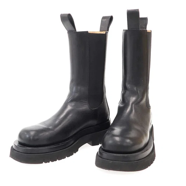 Bottega Veneta Lug Boots Long Black in Black from The Reluxe