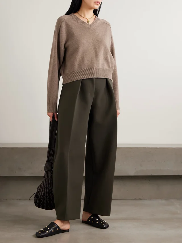 LOULOU DE SAISON Anzor embroidered cashmere sweater in Beige, photo 2 of 2 from NET-A-PORTER (Canada)