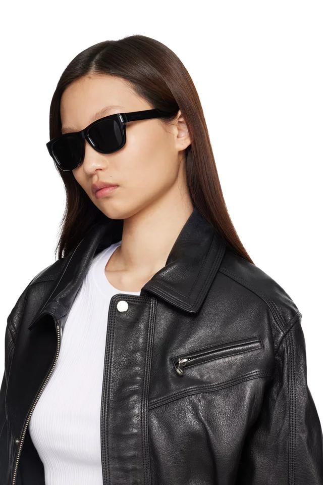 Saint Laurent Black SL 838 Large Sunglasses, photo 4 of 4 from SSENSE