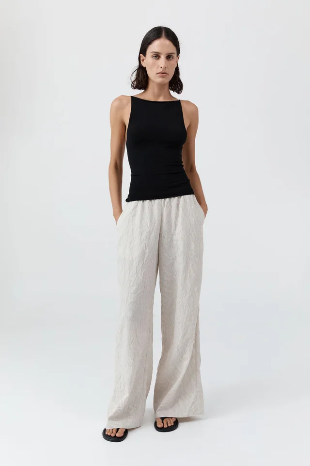 St Agni Relaxed Crushed Pant - Petite Pinstripe from St. Agni, photo 1 of 1