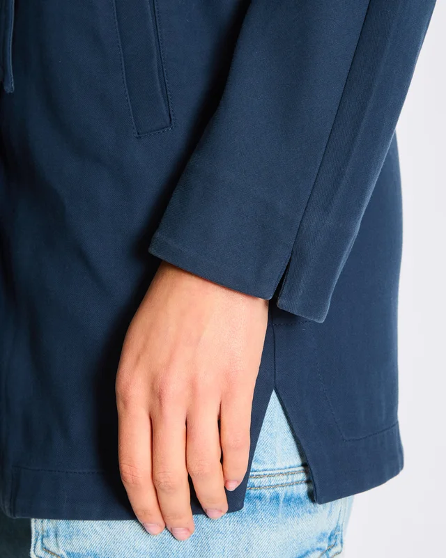 Loro Piana Navy Jacket with Matching Reversible Cotton/Leather Belt Closure IT 40 (UK 8) in Navy Leather from Sellier, photo 2 of 2