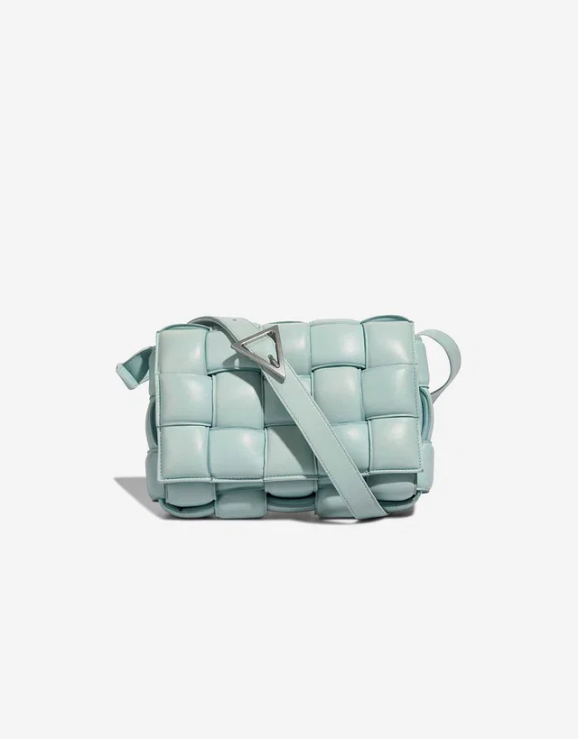 Bottega Veneta Cassette Calf Turquoise in Blue, Green Lambskin from SACLÀB
