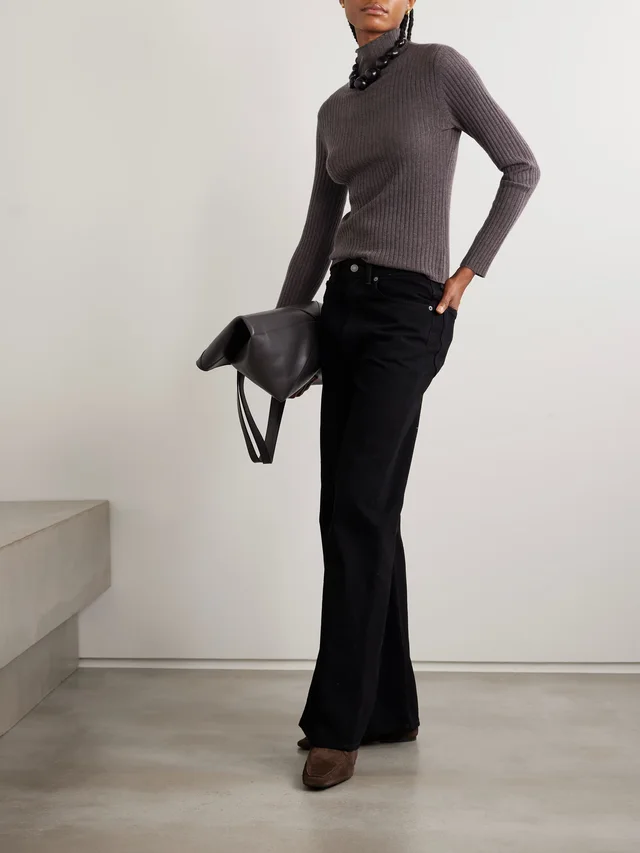 ARCH4 Ariana ribbed turtleneck cashmere sweater in Brown, photo 2 of 2 from NET-A-PORTER (Canada)