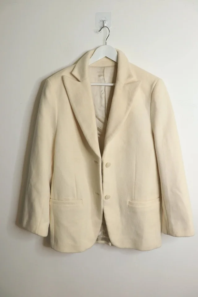TOTEME Cream Wool-Blend Blazer - Uk 8 in Beige, Women's (Size S) in neutral|white Wool from Grailed