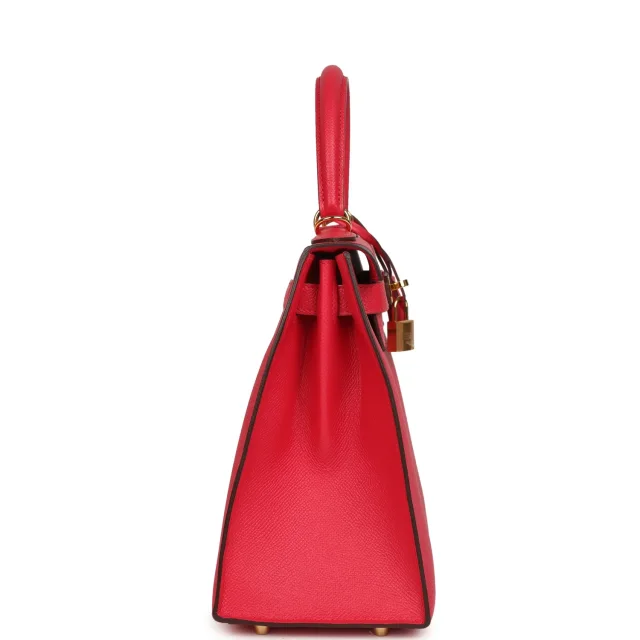 Hermès Kelly Sellier 28 Rose Extreme Epsom Gold Hardware in Pink Epsom leather from Madison Avenue Couture, photo 3 of 9