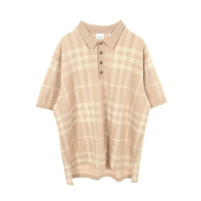 Burberry Check Jacquard Wool Silk Polo shirt in Silk from LuxUness