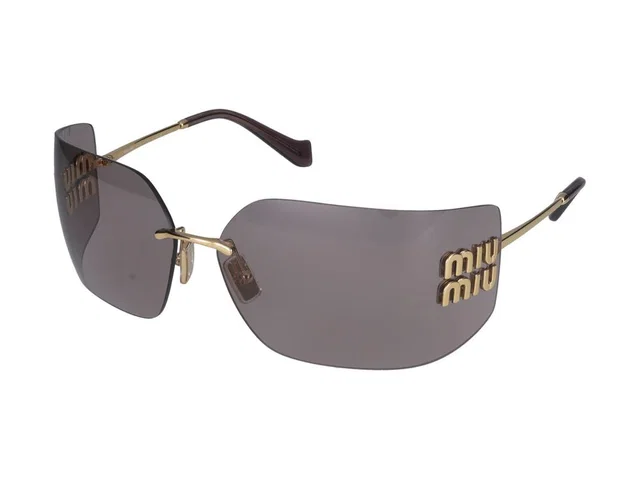 Miu Miu 0mu Logo-Embellished Metal Sunglasses — Gray in Grey from HEWI