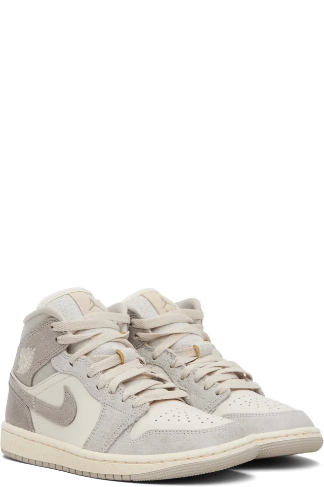 Nike Jordan Gray & Off-White Air Jordan 1 Mid SE Sneakers, photo 4 of 5 from SSENSE
