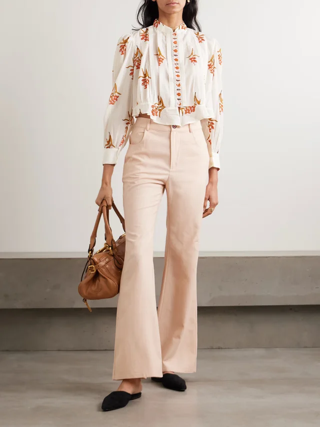 ALIX OF BOHEMIA Ryland Persimmon cropped pleated floral-print cotton-voile blouse in White, photo 2 of 2 from NET-A-PORTER (Canada)