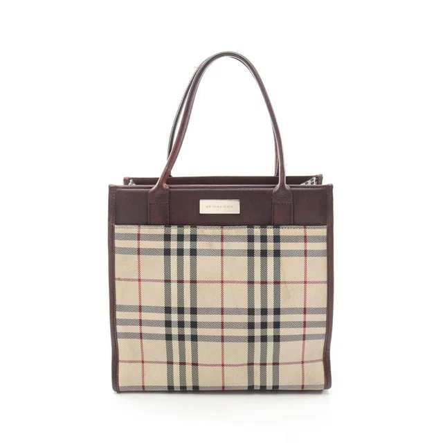Burberry Nova Check Canvas Leather Tote Bag in Canvas from LuxUness
