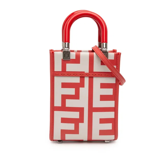 White Fendi Marc Jacobs Mini Leather Sunshine Shopper Tote Satchel in White Leather from Designer Revival