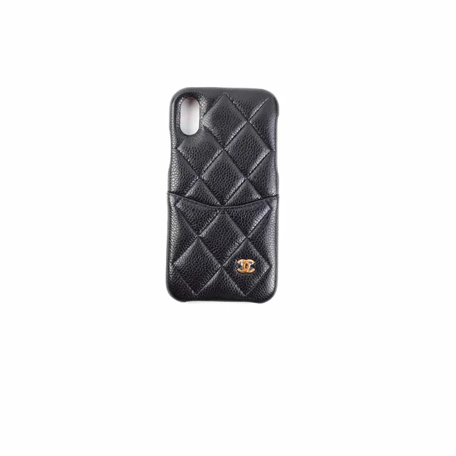 Chanel IPhone X Case Quilted Caviar Black in Black Caviar leather from The Purse Affair