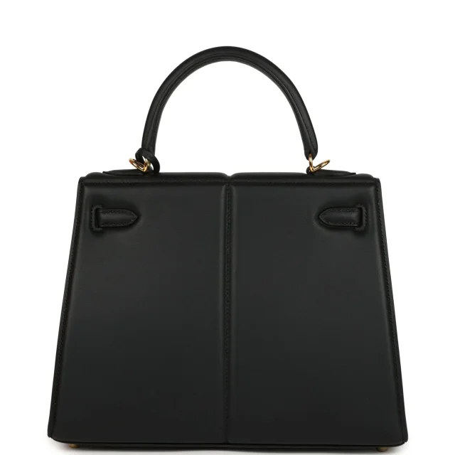 Hermès Padded Kelly Sellier 25 Black Swift Gold Hardware in Black Swift leather from Madison Avenue Couture, photo 4 of 9