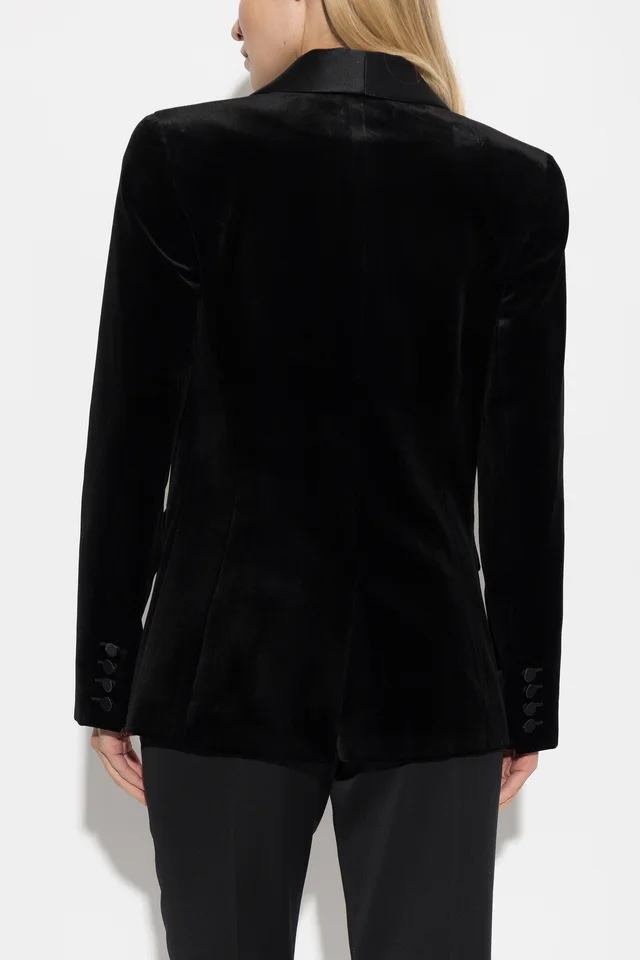 Balmain Single-Breasted Velvet Blazer, photo 2 of 4 from SENSER