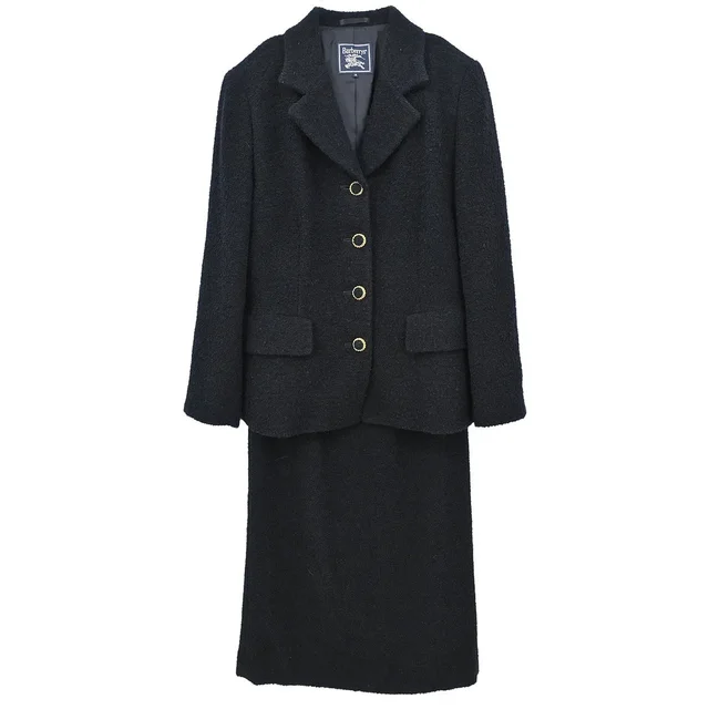 Burberry Burberrys Suit Jacket Skirt Black #13 in Black Nylon from AMORE Vintage Tokyo