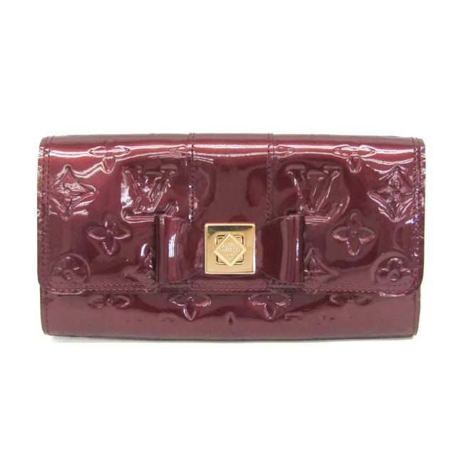 Louis Vuitton Sarah Ribbon Wallet M91497 Women's Monogram Vernis Long Wallet (bi-fold) Rouge Fauviste in Rouge fauviste Monogram Vernis from Elady