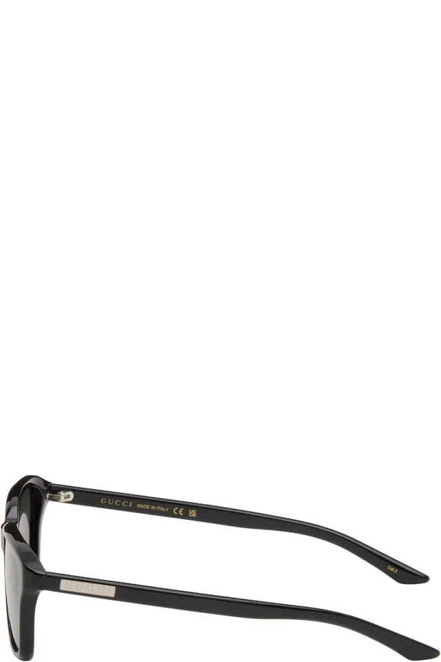 Gucci Black Institutional Logo Sunglasses, photo 3 of 3 from SSENSE
