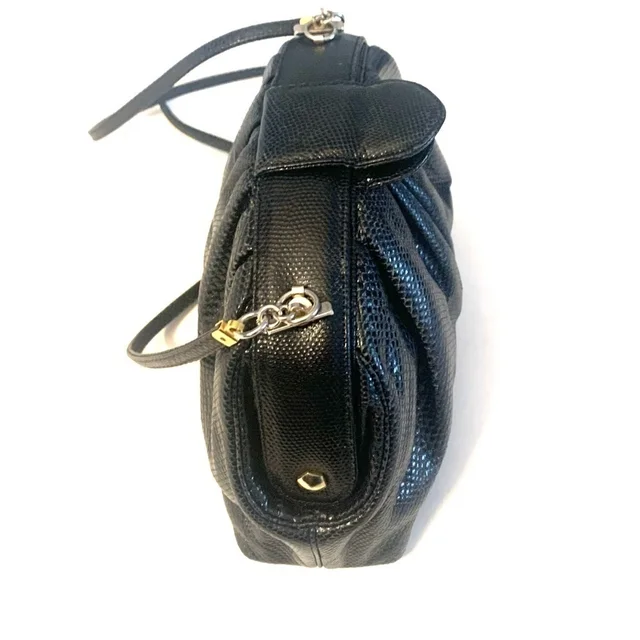 Judith Leiber Vintage Lizard Mini Crossbody Bag And Clutch, Black in black Lizard from Poshmark, photo 6 of 11
