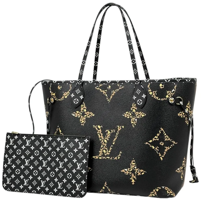 Louis Vuitton Neverfull MM Tote Bag Monogram Jungle Noir in Black from The Reluxe