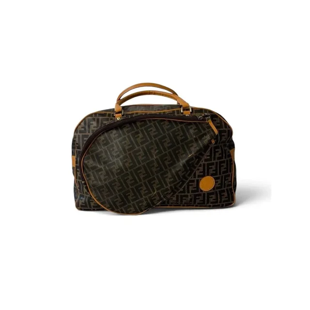 Fendi Zucca Vintage Ff Tennis Bag Monogram Racket Duffle in Brown in brown|red Coated canvas from Grailed