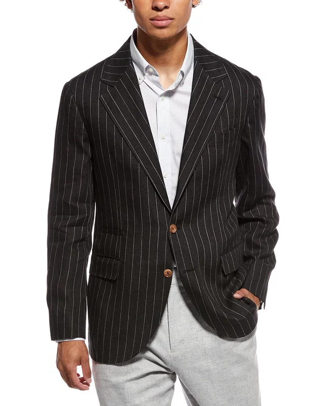 Brunello Cucinelli Linen Blazer in //asset1.ruecdn.com/images/sw/101071/1010716854_RLSW_black.jpg, image 1 of 1 from Gilt