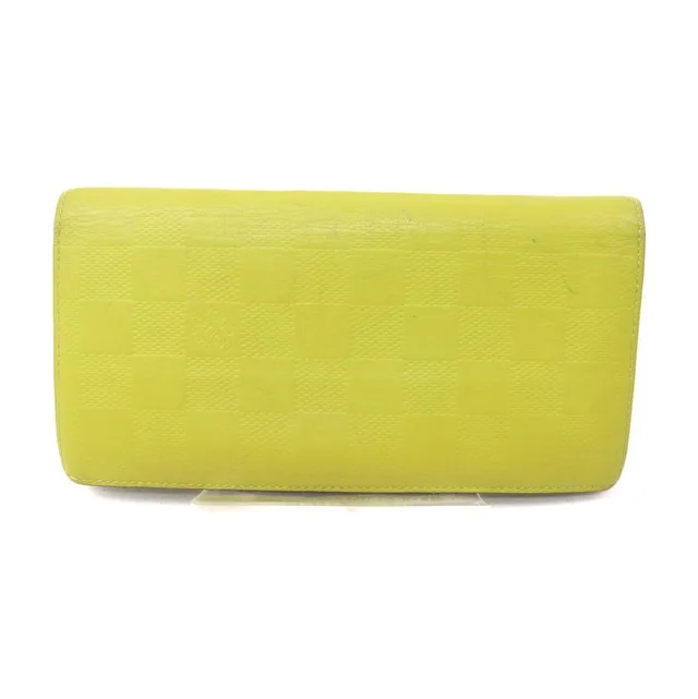 Louis Vuitton Yellow Damier Infini Leather Brazza Long Flap Wallet in Yellow Leather from Bagriculture