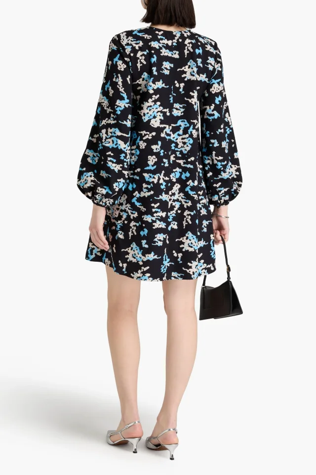 Stine Goya Ibticeme Printed Cloqué Mini Dress in Black, photo 3 of 4 from THE OUTNET
