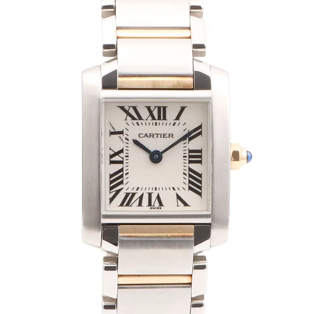 Cartier Tank Française SM W51007Q4 Quartz Ivory in White from VINTAGE QOO TOKYO