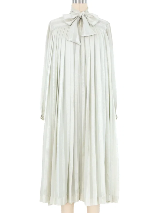 Celine Mint Striped Silk Jacquard Dress in Silk from Arcade Vintage