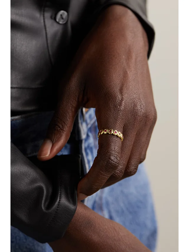 OCTAVIA ELIZABETH + NET SUSTAIN Nesting Gem 18-karat recycled gold ruby eternity ring in Metallic, photo 2 of 2 from NET-A-PORTER (Canada)