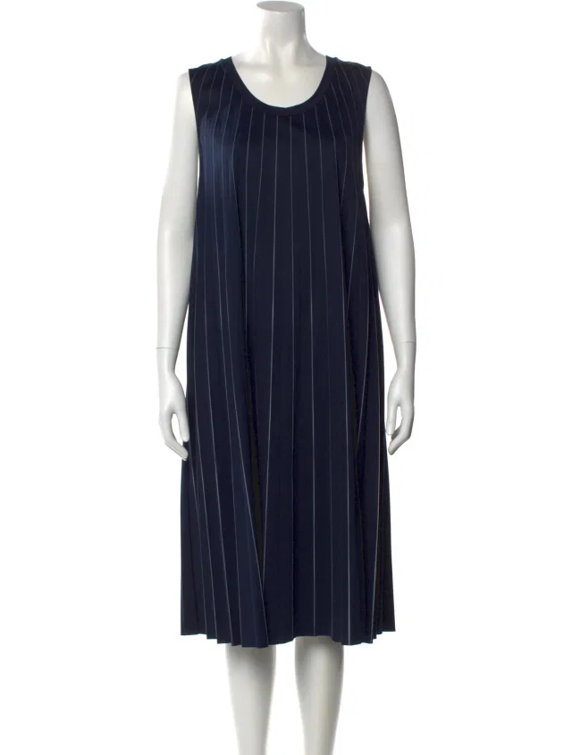 Jil Sander Striped Midi Length Dress in blue from The RealReal