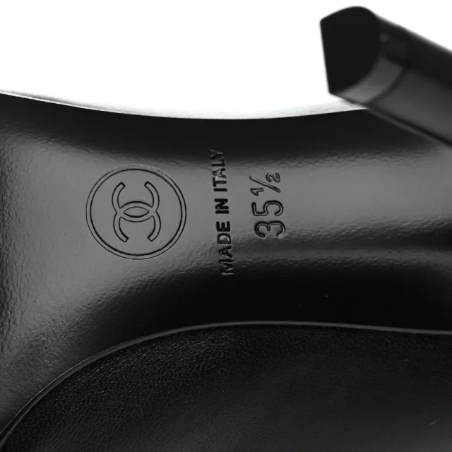 Chanel Pumps 35.5 Black Ivory in Black Lambskin from FASHIONPHILE, photo 8 of 10