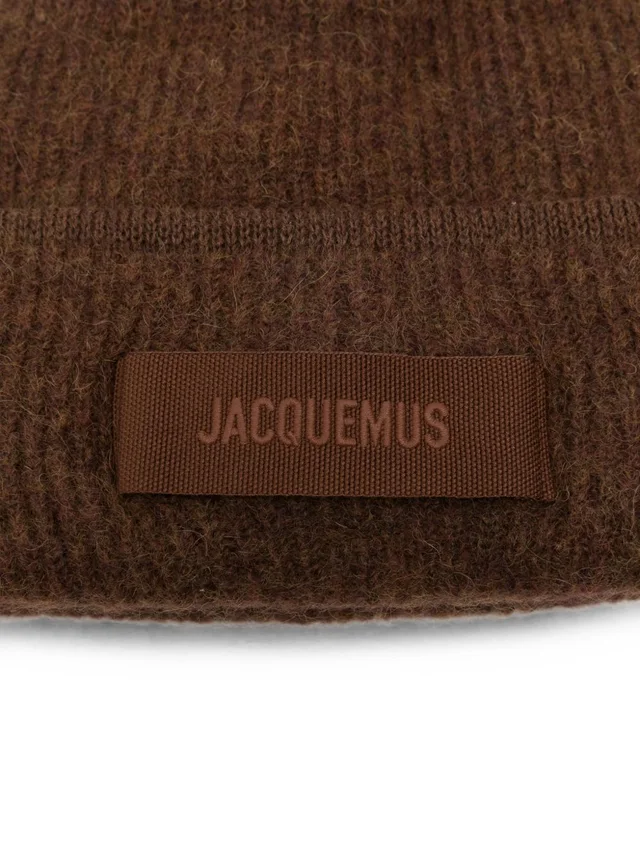 Jacquemus logo-patch ribbed beanie hat, photo 2 of 2 from SENSER