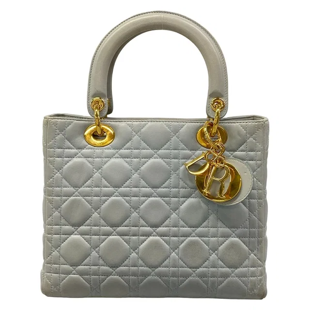 Handbag Lady Dior Light Blue Lambskin in Blue Lambskin from The Reluxe