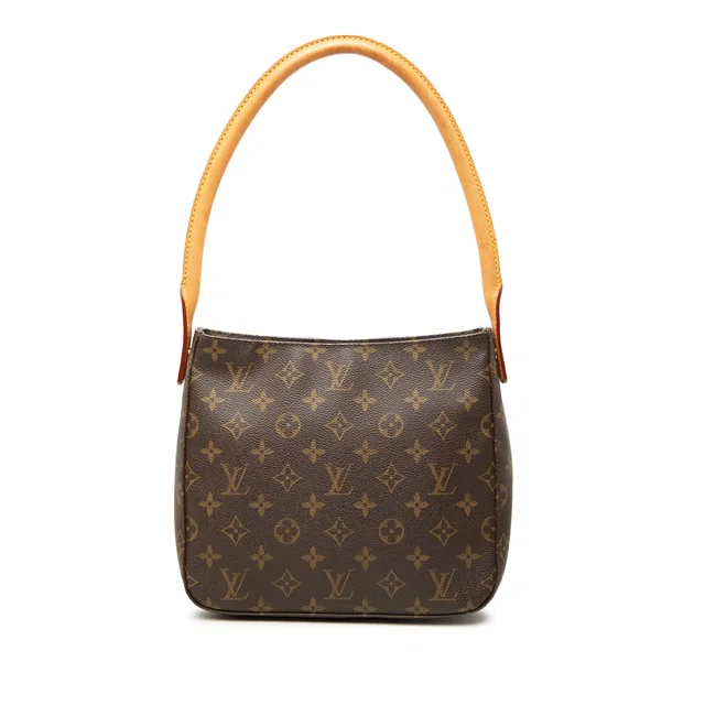 Brown Louis Vuitton Monogram Looping MM Shoulder Bag in Brown Coated canvas from Designer Revival