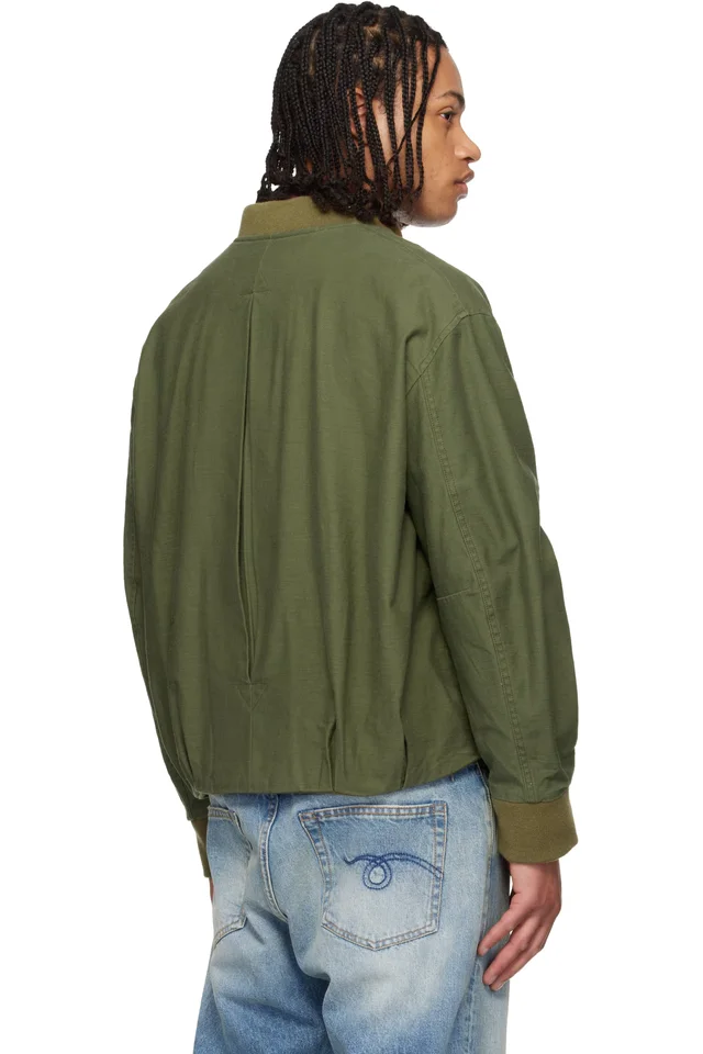 R13 Khaki Bubble Bomber Jacket, photo 3 of 4 from SSENSE