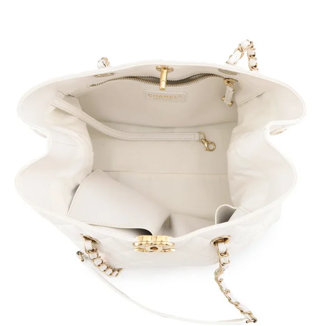 Chanel ChainTote Bag WhiteAS3953 Caviar Leather in Caviar leather from GALLERY RARE, photo 7 of 15