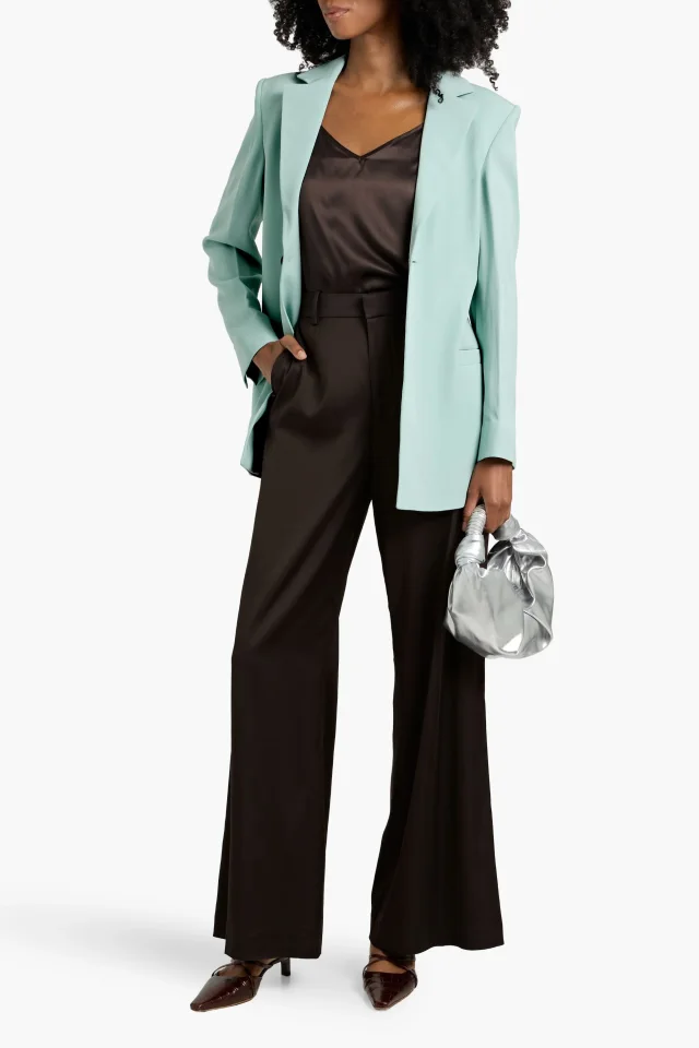 Frame Crepe Tailored Blazer in Mint, photo 2 of 4 from THE OUTNET