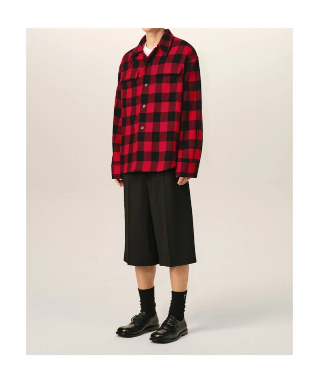 Ami Paris Red wide checkered wool overshirt, photo 5 of 6 from SENSER