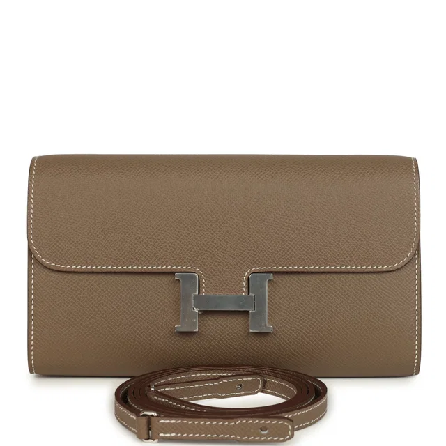 Hermès Constance Wallet To Go Etoupe Epsom Palladium Hardware in Taupe Epsom leather from Madison Avenue Couture
