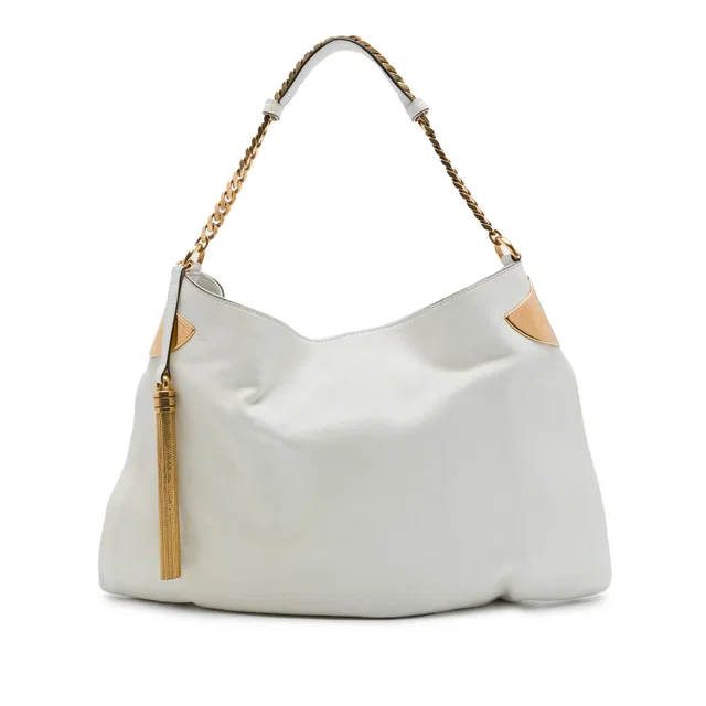 White Gucci Medium Leather 1970 Hobo in White Leather from Designer Revival