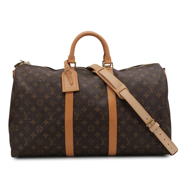 Louis Vuitton Monogram Keepall Bandouliere 50 Luggage Brown M41416 in Brown Coated canvas from Luxury Promise